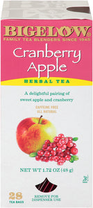 CRANBERRY APPLE HERBAL TEA by Bigelow - Caffeine Free, All Natural